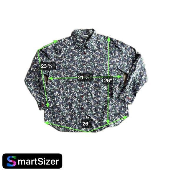 Vtg Basic Editions Micro Floral Shirt Womens XL Button‎ Up Cottage Core Coquette - Picture 2 of 6
